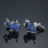 Men's French shirts cufflinks wholesale environmental protection enamel  baking polishing Blue crystal pattern cufflinks