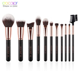 Docolor 11/15pcs Makeup Brushes Powder Foundation Eyeshadow Make Up Brushes Set Cosmetic Brushes Soft Synthetic Hair