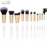 Docolor 11/15pcs Makeup Brushes Powder Foundation Eyeshadow Make Up Brushes Set Cosmetic Brushes Soft Synthetic Hair