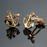 Brand new Fashion design men's French shirt Cufflinks button gold silver anchor rudder pistol bullet aircraft modeling Cufflinks