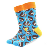 1 Pair Colorful Combed Cotton Socks Shark Skull Pattern Long Tube Happy Men Socks Novelty Skateboard Crew Casual Crazy Socks