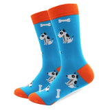 1 Pair Colorful Combed Cotton Socks Shark Skull Pattern Long Tube Happy Men Socks Novelty Skateboard Crew Casual Crazy Socks
