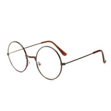 Vintage Round Metal Frame  Personality College Style Clear Lens Eye Glasses Frames blue-light eye protection mobile phone game