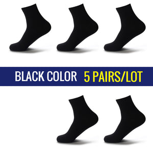 High Quality Casual Men's Business Socks For Men Cotton Brand Sneaker Socks Quick Drying Black White Long Sock 5 Pairs Big Size