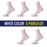 High Quality Casual Men's Business Socks For Men Cotton Brand Sneaker Socks Quick Drying Black White Long Sock 5 Pairs Big Size