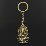 New Fashion Keychain 62x32mm Ganesha buddha elephant Pendants DIY Men Jewelry Car Key Chain Ring Holder Souvenir For Gift
