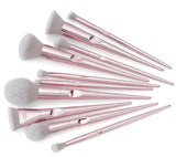 Jessup set Makeup brushes set 10pcs Metallic Pink beauty Make up brush Soft blush Powder Foundation Eyeshadow brush ABS Handle