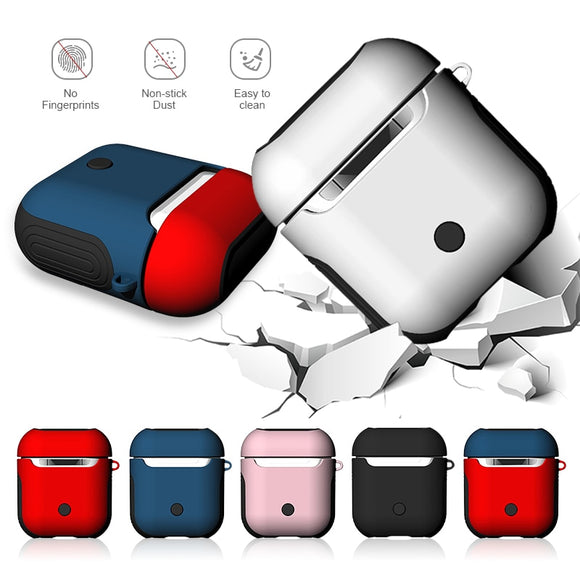 2 in1 TPU + PC Earphone Case For Apple AirPods Wireless Earphone Charging Cover for AirPods Protective Accessories