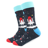 1 Pair Male Cotton Socks Colored Art Socks Multi Pattern Long Designer StreetWear Happy Funny Skateboard Socks Men's Dress Sock