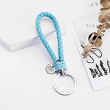 Vicney 33 Colors PU Leather Braided Woven Rope bts keychain DIY bag Pendant Key Chain Holder Car Keyrings Men Women Keychain