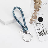 Vicney 33 Colors PU Leather Braided Woven Rope bts keychain DIY bag Pendant Key Chain Holder Car Keyrings Men Women Keychain