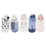 5 Pair Women Sock Spring Summer Three-dimensional Shallow Mouth Cartoon Female Cotton Invisible Cotton Japanese Cute Animal Sock