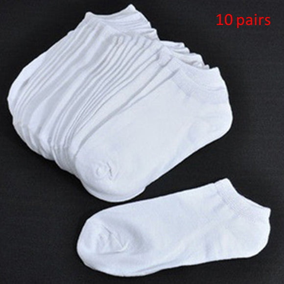 10 Pairs Women Socks Breathable Sports socks Solid Color Boat socks Comfortable Cotton Ankle Socks White Black ~
